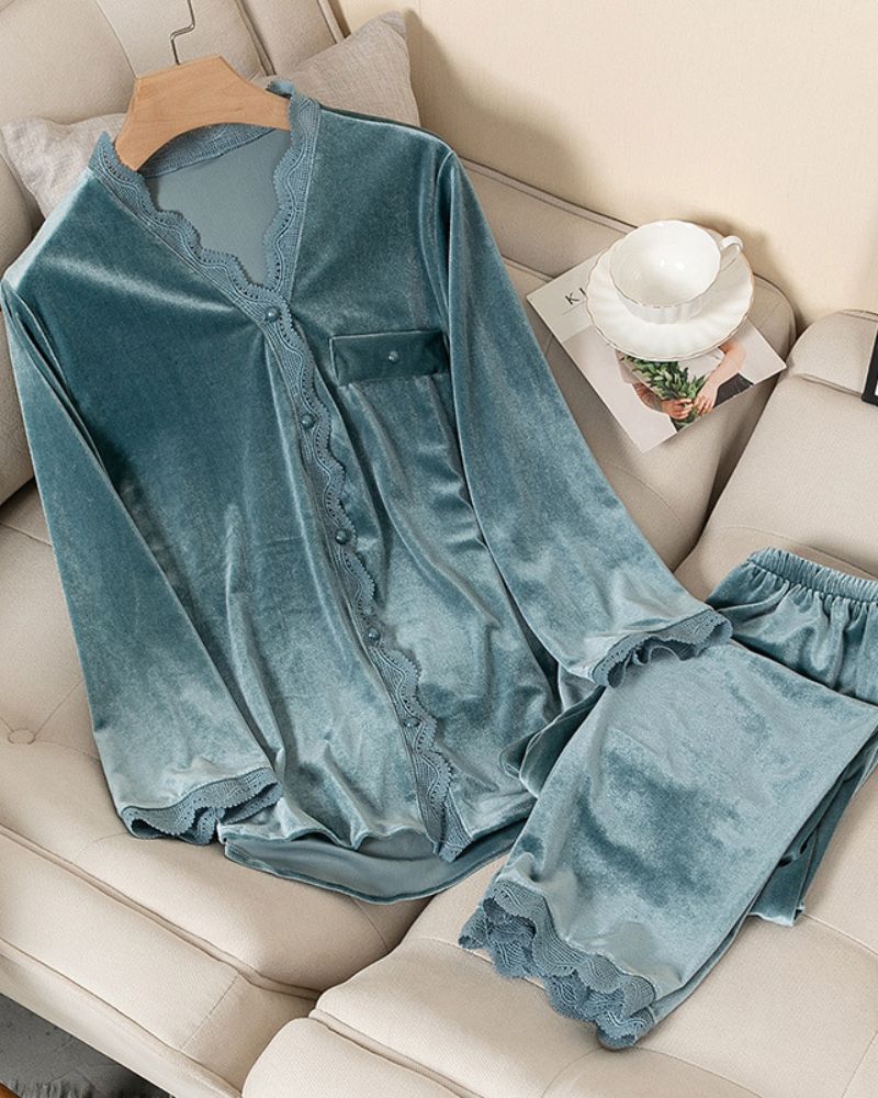 Gold Velvet Pajama Set