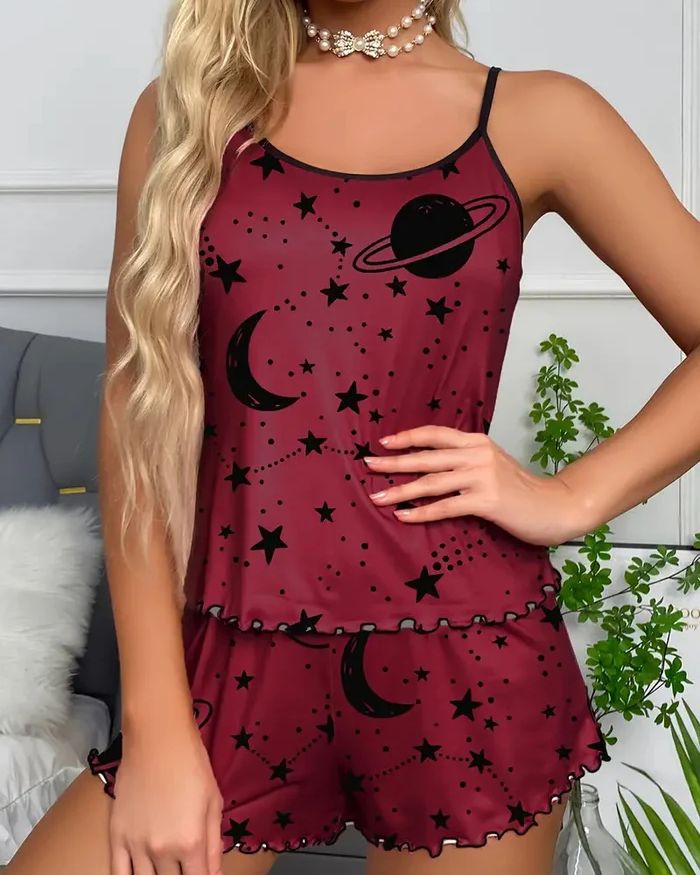 Starry Print Cami Top & Shorts