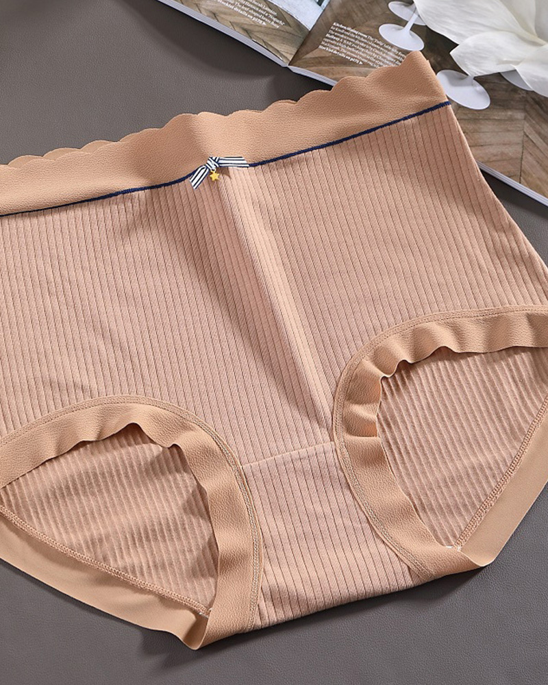 Mulberry Silk Antibacterial Crotch High Waist Seamless Tummy Control Underwear