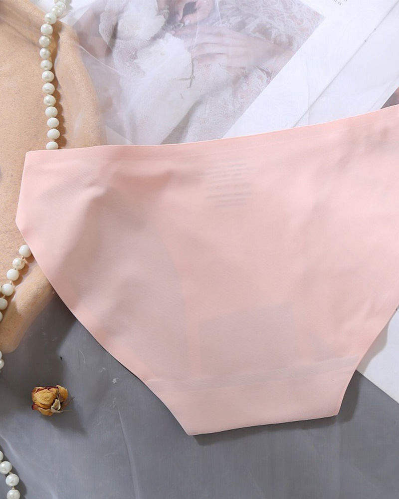 Sexy Hollow Ring Buckle Heart Seamless Ice Silk Underwear