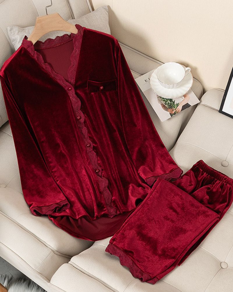 Gold Velvet Pajama Set