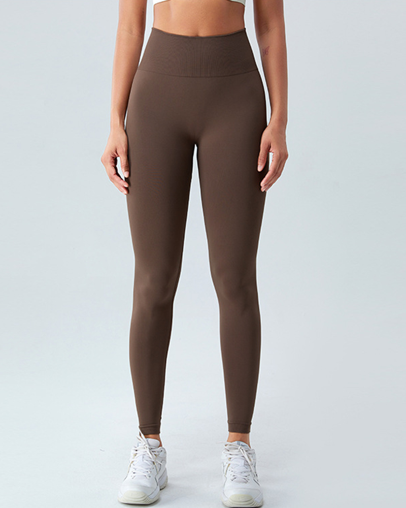 Peach Hip-Lifting Seamless Sports Leggings