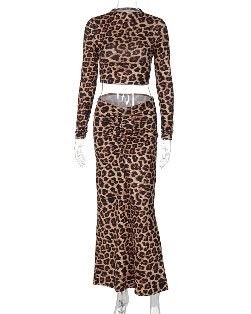 Leopard Lead You On Skirt Set