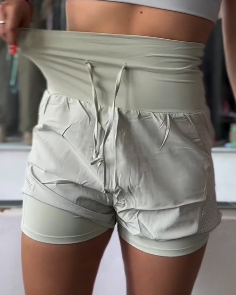 Tummy-Control Waist Yoga Shorts