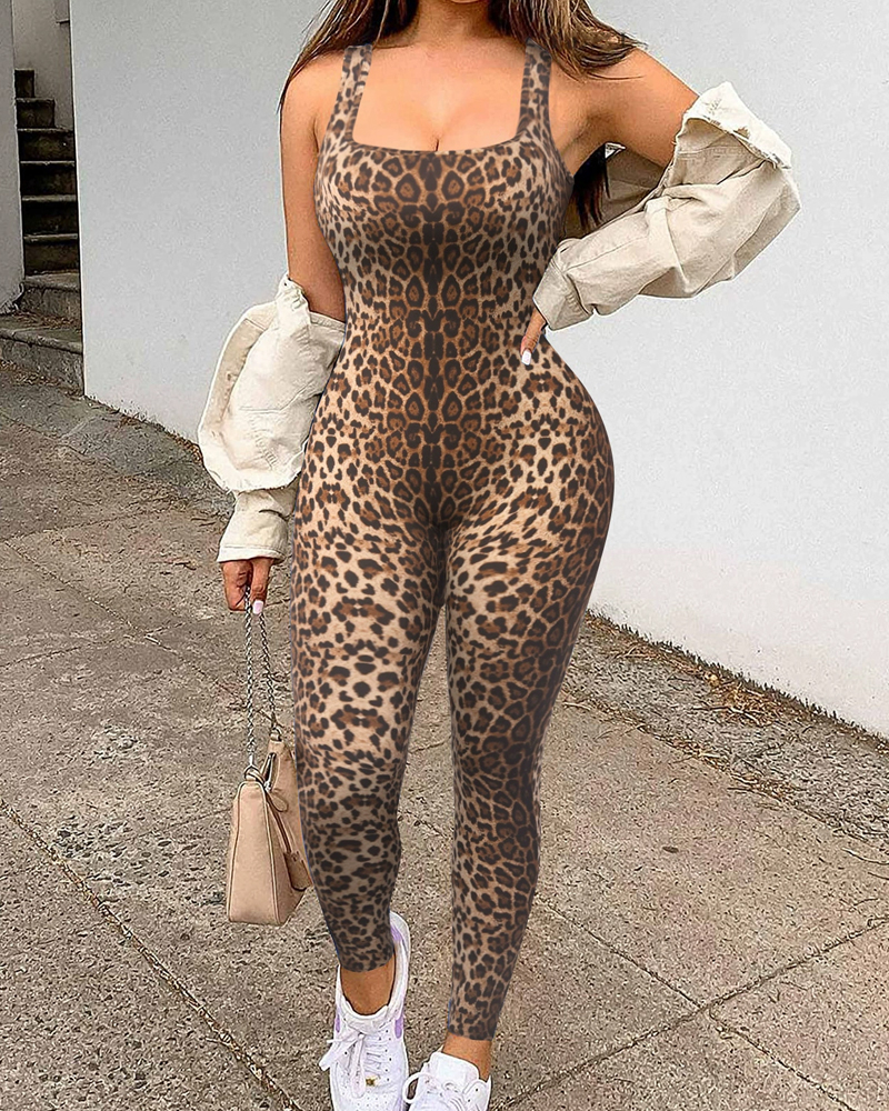 Printed Sleeveless Vest Jumpsuit
