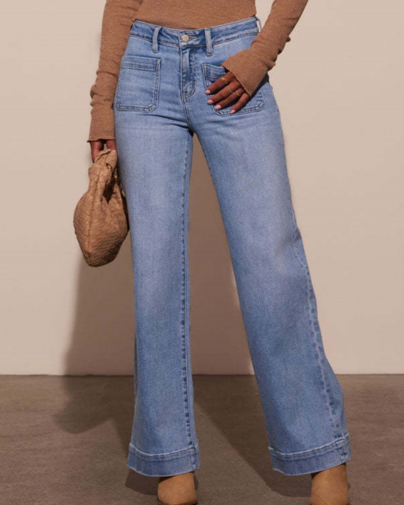 Astylish Women's Wide Leg Jeans High Waisted Stretchy Straight Leg Jeans Loose Trendy Denim Pants with Pocket
