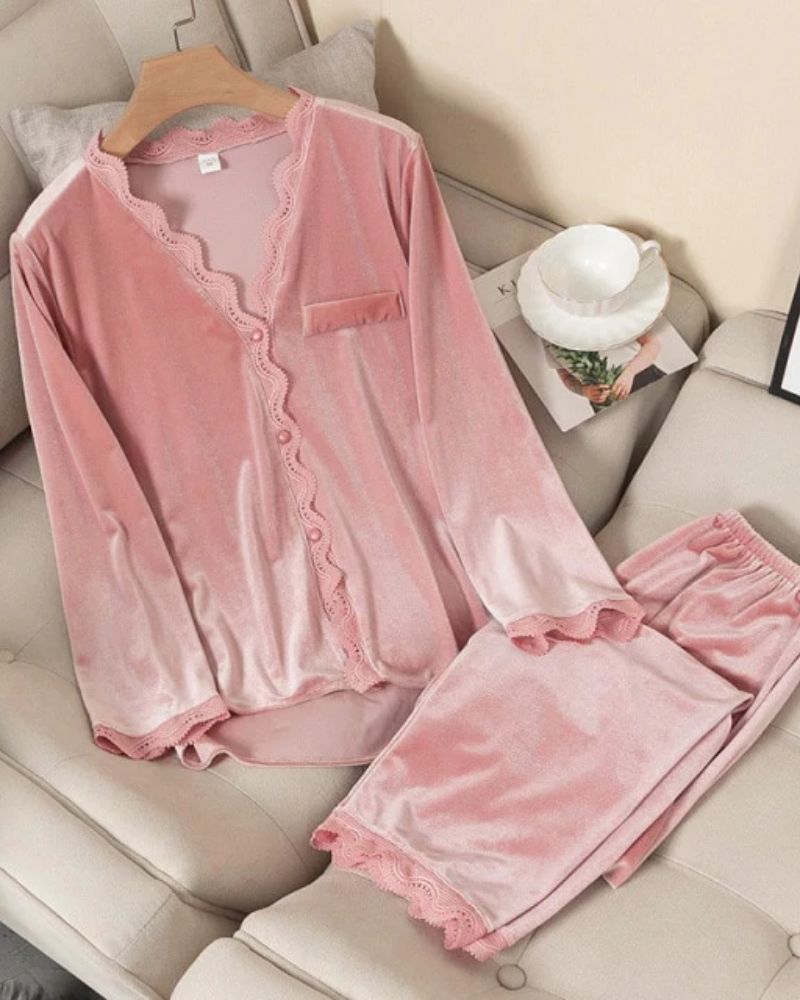 Gold Velvet Pajama Set