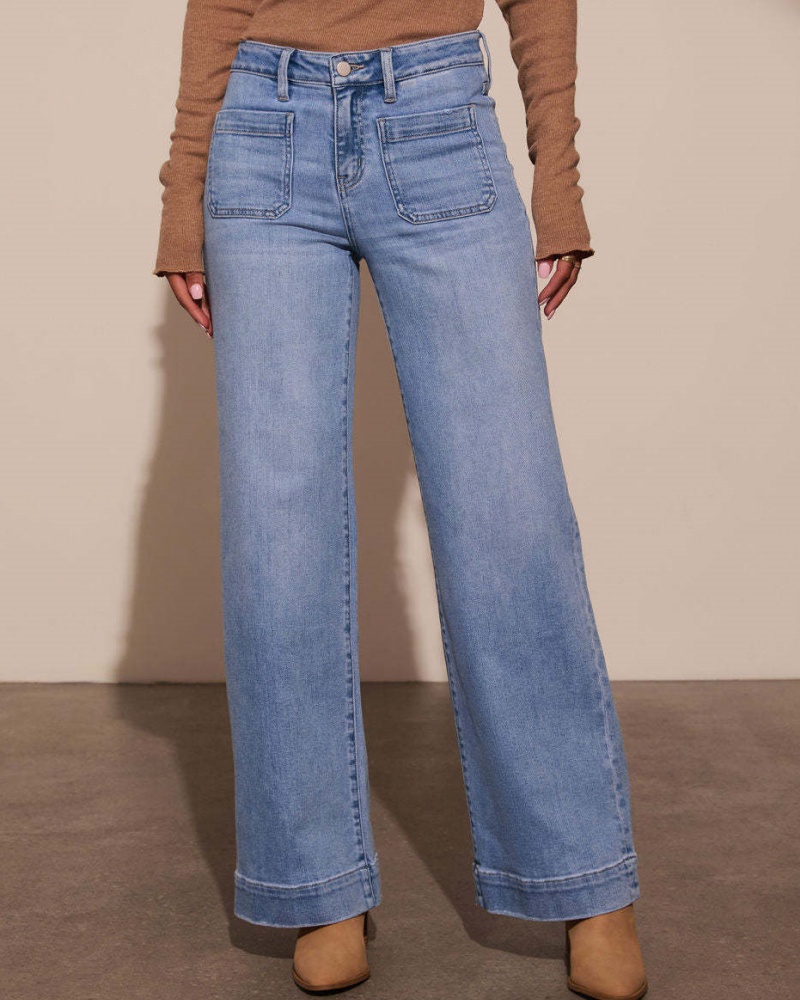 Astylish Women's Wide Leg Jeans High Waisted Stretchy Straight Leg Jeans Loose Trendy Denim Pants with Pocket