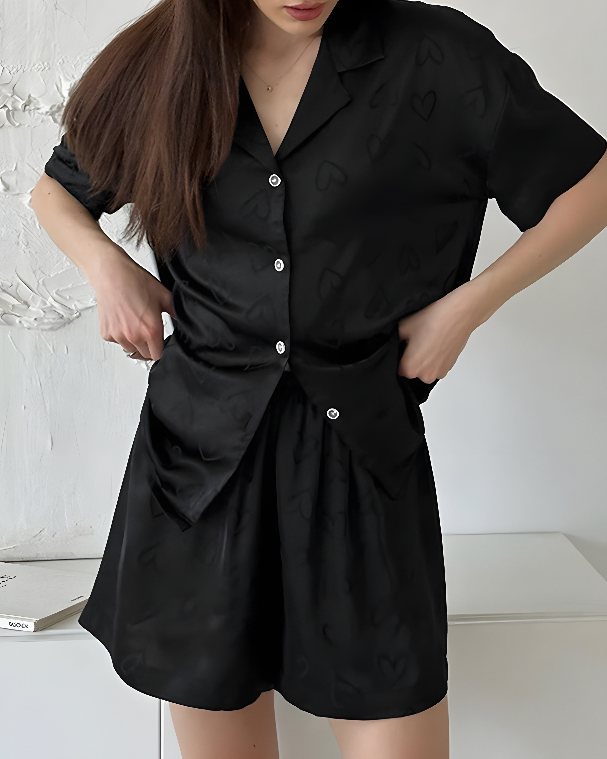 Fashion Style Jacquard Short-Sleeved Pajama Set