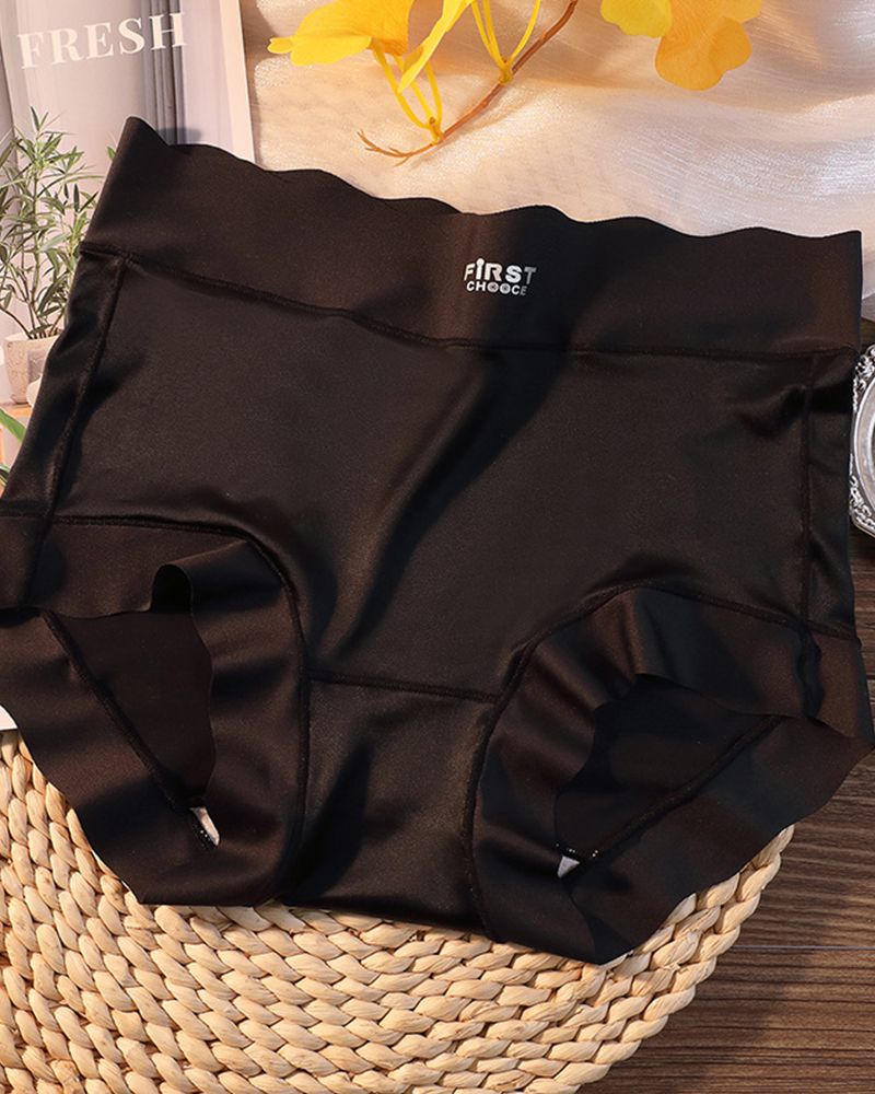 High Waist Tummy Control Silk Antibacterial Crotch Underwear