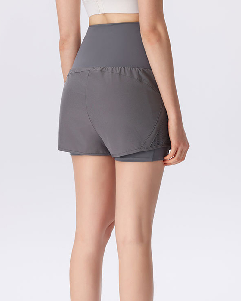 Tummy-Control Waist Yoga Shorts