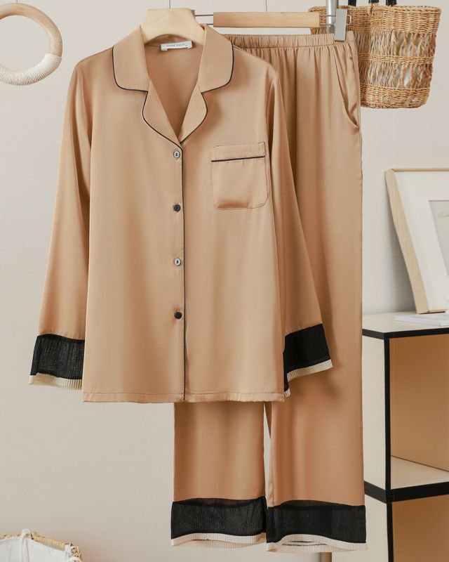 Ice Silk Cool Thin Home Pajamas Set